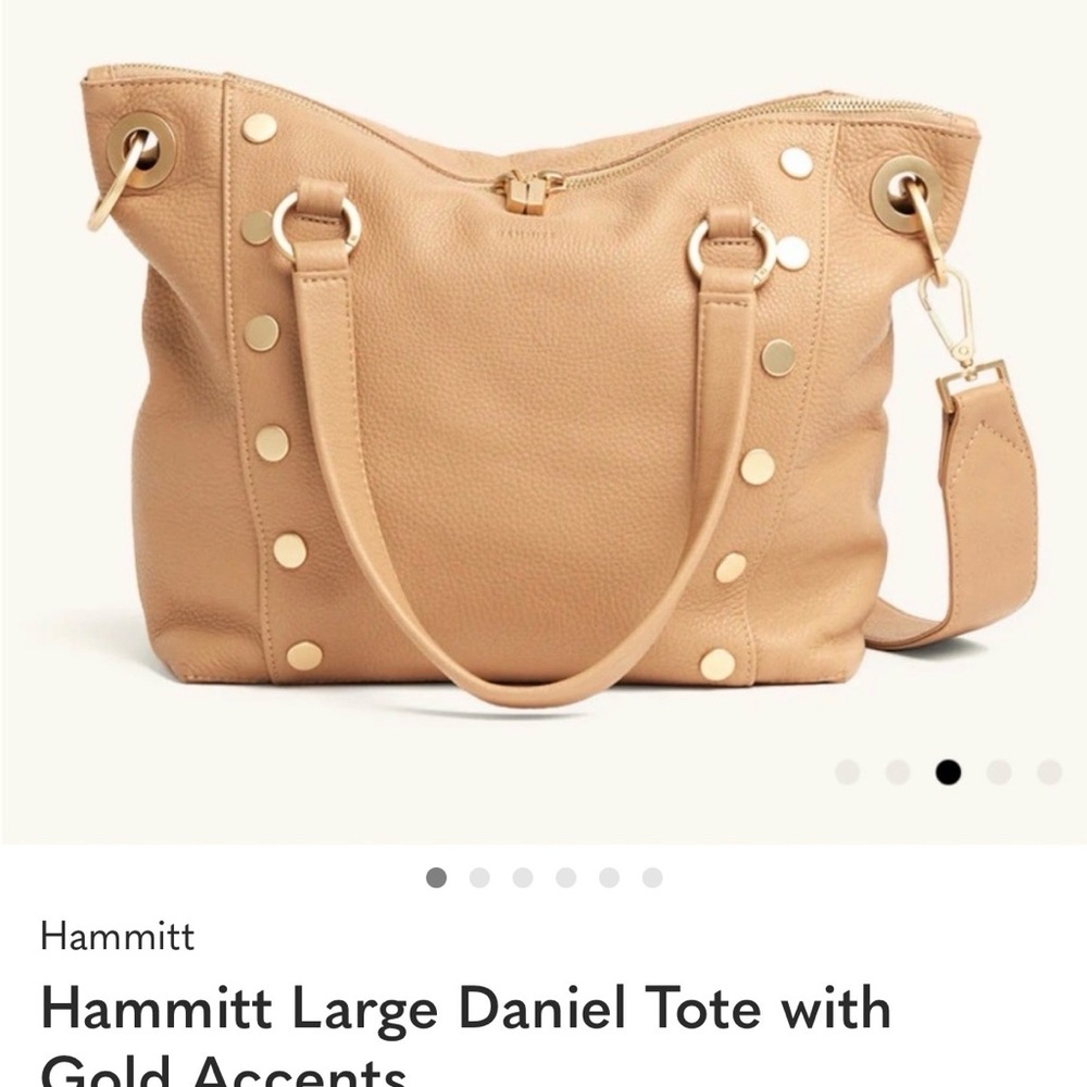 Hammitt Daniel Tote in Camel with Gold Details